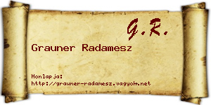 Grauner Radamesz névjegykártya